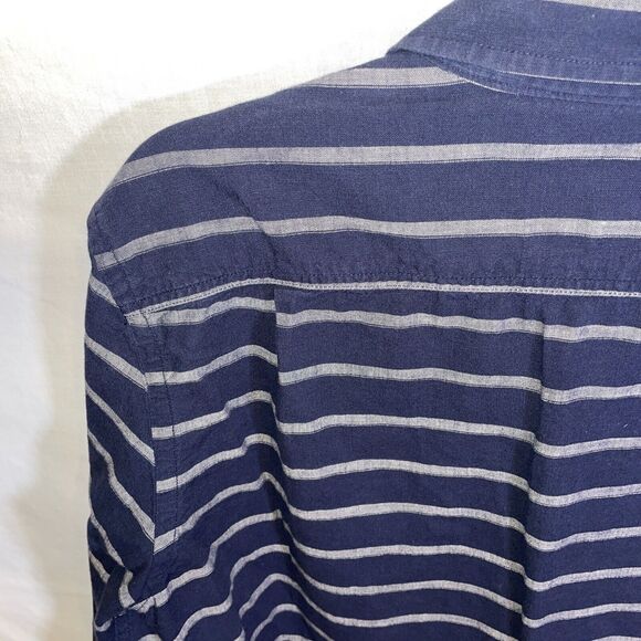 American Eagle Outfitters Dress Shirt Men’s Size Medium Blue Striped Prep Fit LS - Picture 11 of 12